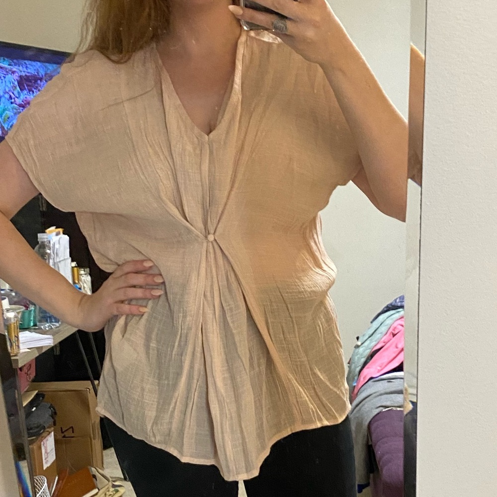 She light pink blouse